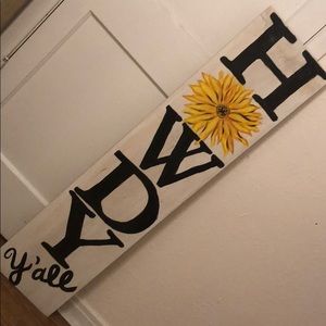Hand painted wooden outdoor sign